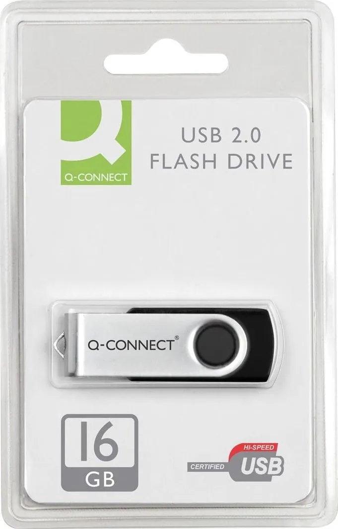 USB Q-CONNECT USB Flash Drive 16GB, USB 2.0, argjendtë e zi - 2