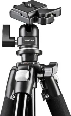 Tripod për kamera Mantona Basic Scout, 144cm, kokë me ball, alumini, i zi