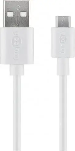 Kabllo USB Goobay 38665, USB A në Micro USB, 0.5 m, e bardhë