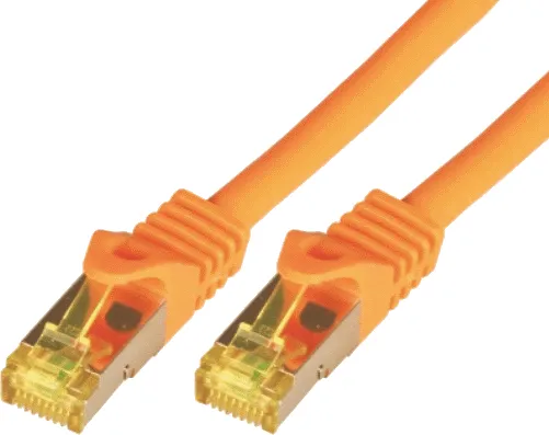 Kabllo e rrjetit Mcab Patchcord, S-FTP, Cat7, PIMF, LSZH, 0.5m, e portokalltë - 1