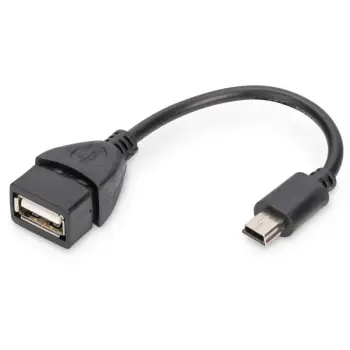 Adapter USB DIGITUS OTG USB 2.0 Mini‑B në USB‑A Plug/Socket 0.2m