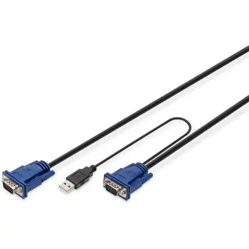Rack KVM / DIGITUS KVM Cable Set VGA + PS/2 + USB / 5m – Zezë