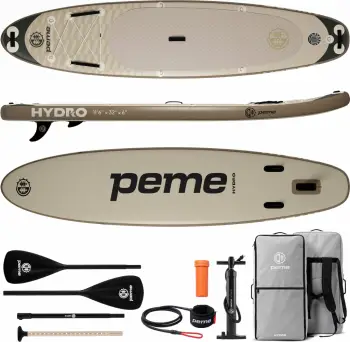 Dërrasë SUP me fryrje Peme Hydro 350 350x81x15 cm, Allround, deri 166 kg, set me lopatë/pompë/çantë, bezhë