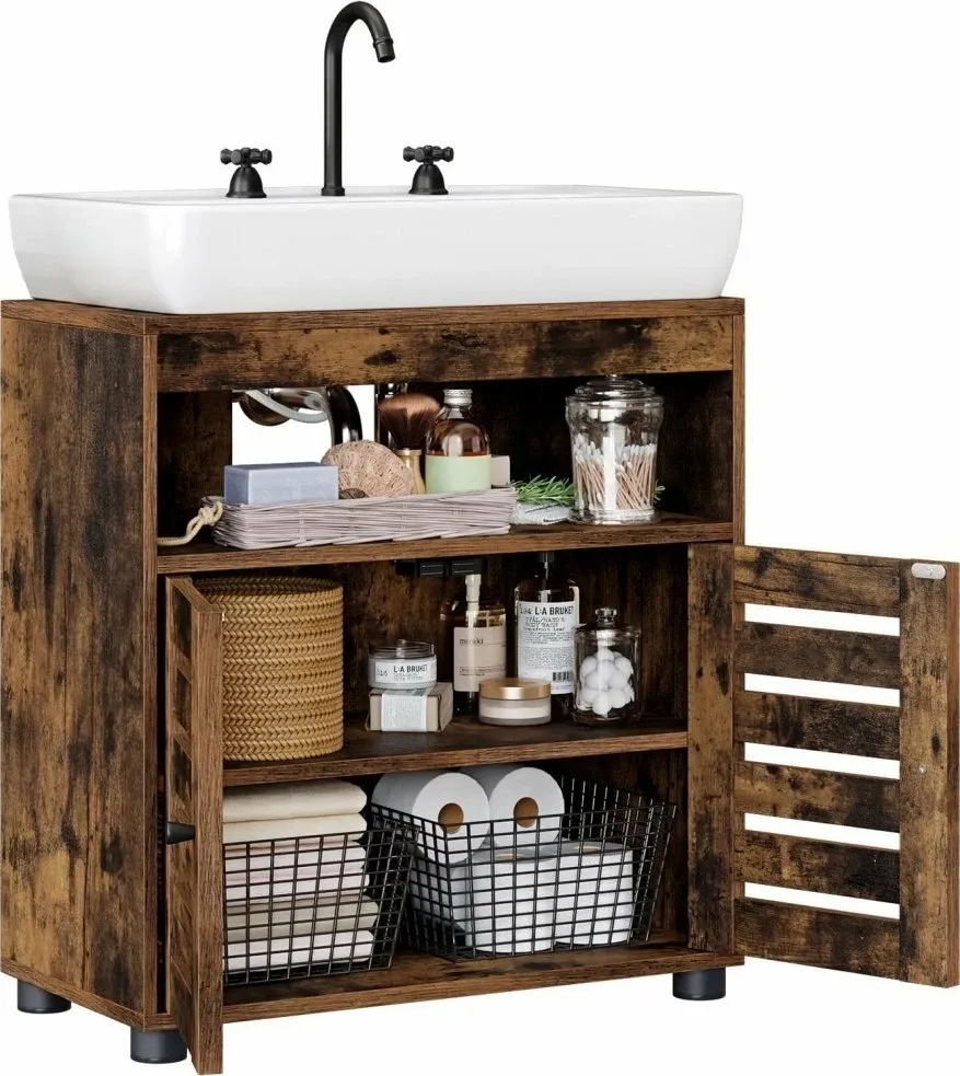 Kabinet banjoje për lavaman Leobert BBK44BXV1, 60x30x80 cm, kafe rustike - 1