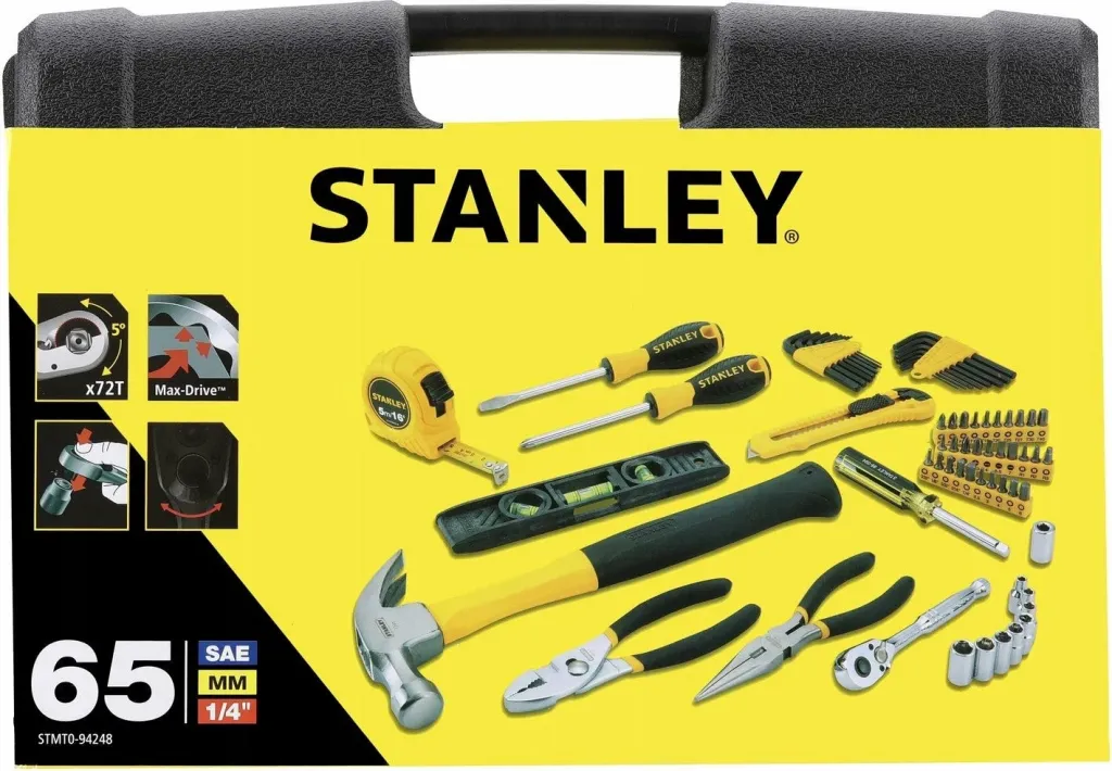 Set veglash Stanley STMT0-94248, me valixhe plastike, e verdhë, 65 copë - 4