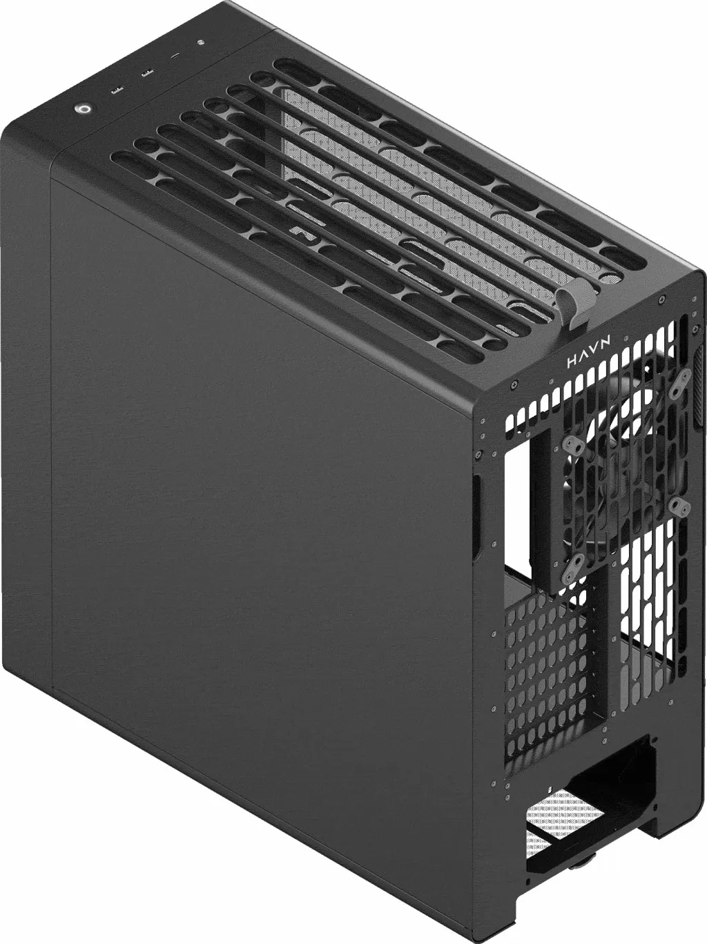 Kasë Havn BF 360 Flow (HVN-CA-BF360-04), Midi Tower, E-ATX/ATX, x3 ventilator, USB-C, e zezë - 7