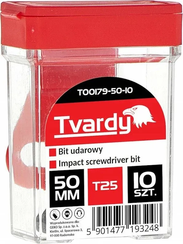 Bit impakt Torx Tvardy T00179-50-10 T25 50mm S2, set 10 copë - 3
