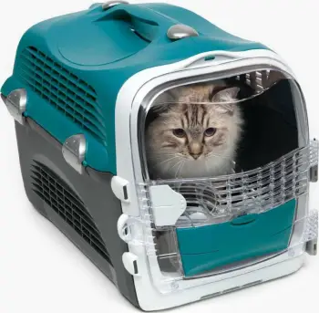 Transportues për mace Catit Design Cabrio 51x33x35 cm deri 11.3 kg, turquoise/gri