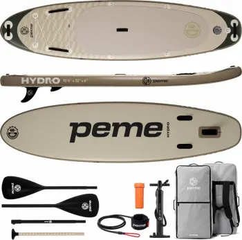 Dërrasë SUP e fryshme Peme HYDRO 320×81×15 cm, 320 L, 150 kg, set me aksesorë, beige (Sand Storm)