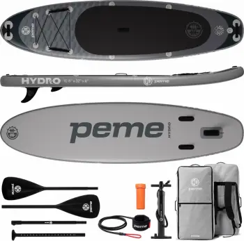 Dërrasë SUP fryrëse Peme HYDRO 320x81x15 cm, 320 L, deri 150 kg, gri, set me aksesorë