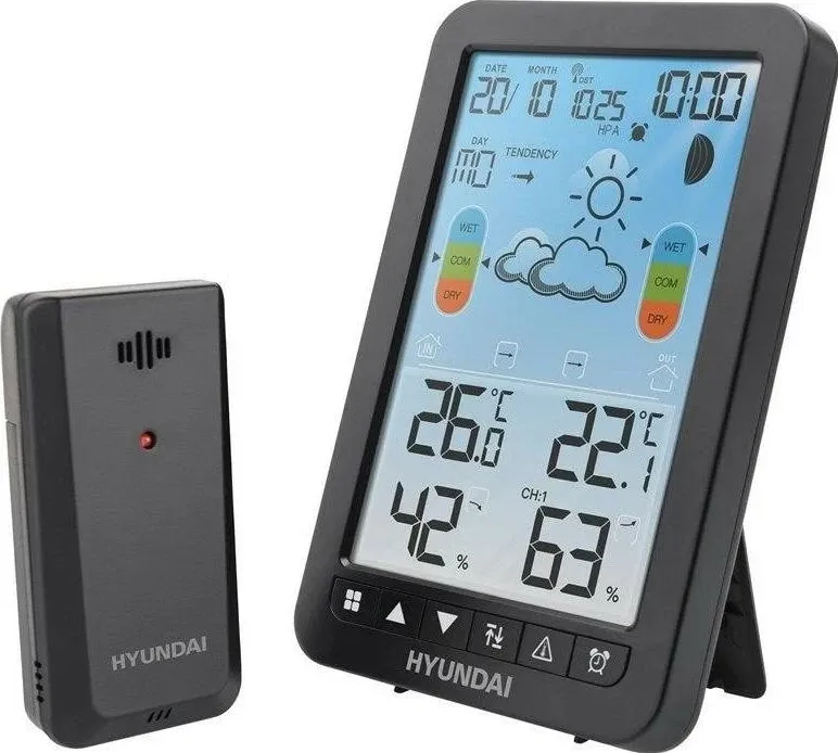 Stacion moti Hyundai HY-WS2420, ekran i ndriçuar, sensor wireless, zi - 1