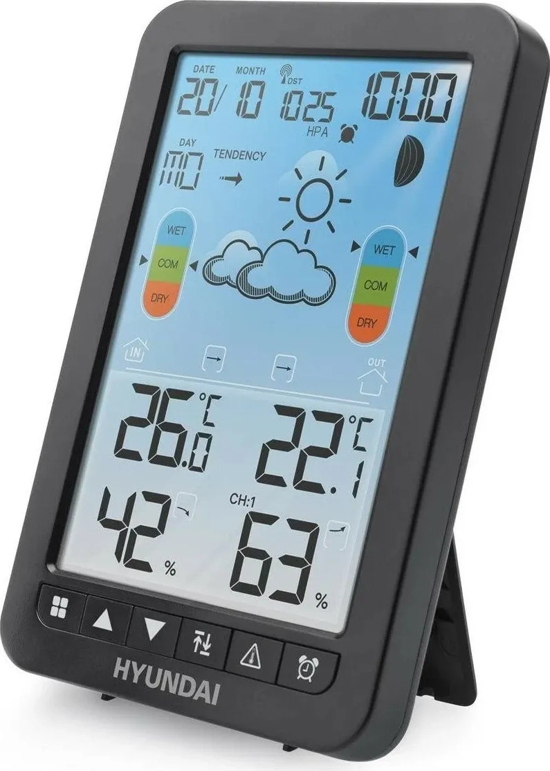 Stacion moti Hyundai HY-WS2420, ekran i ndriçuar, sensor wireless, zi - 2