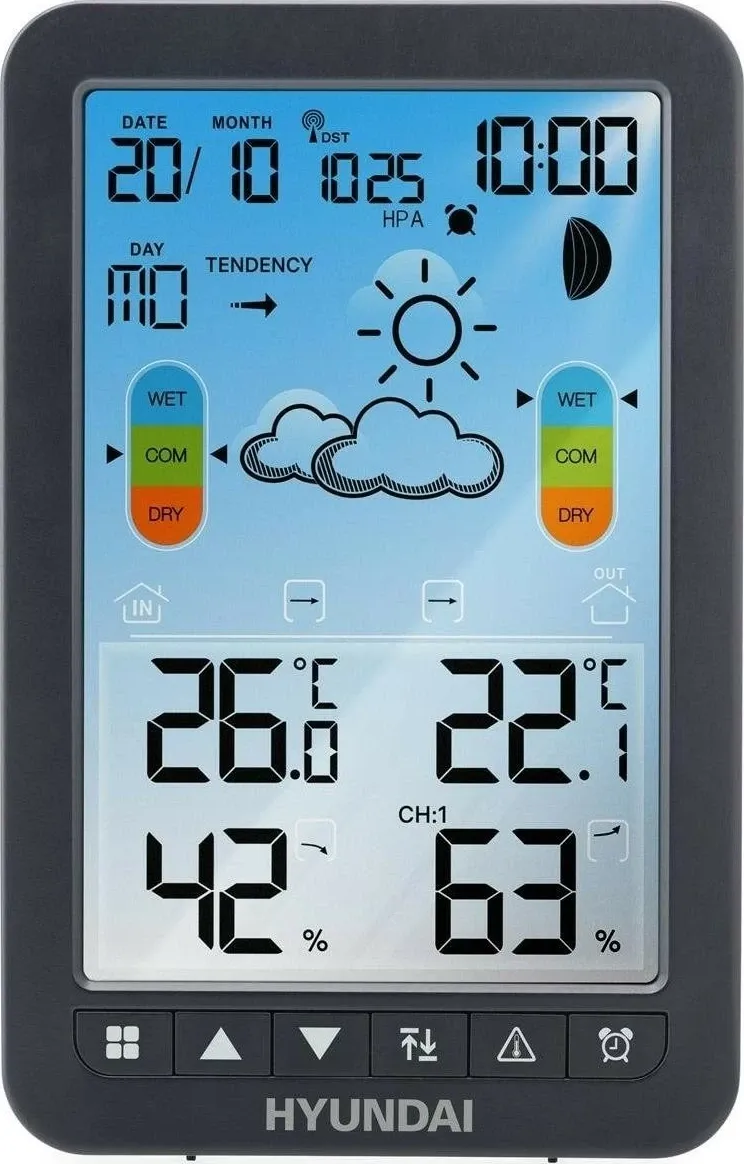 Stacion moti Hyundai HY-WS2420, ekran i ndriçuar, sensor wireless, zi - 3