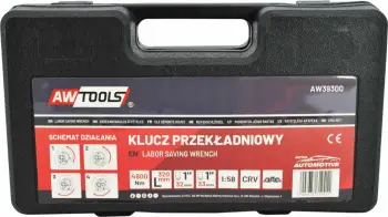Çelës momenti me reduktor AWTools AW39300 7500Nm 1\" me soketa 32/33mm, set me valixhe