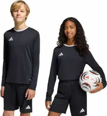 Fanellë me mëngë të gjata për fëmijë adidas, e zezë [Madhësia: 128 cm]
