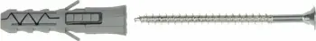 Dübel ekspansioni Klimas KW-10/5X70, Ø10 mm, 50 mm, me vidë Ø5x70 mm PZ-2, galvanizuar, gri