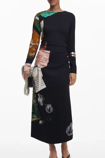 Fustan për femra DESIGUAL, i gjatë, i zi [Madhësia: XS]