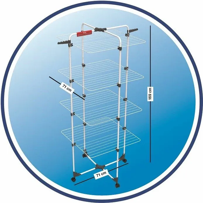 Tharëse rrobash Vileda Mixer 4 157237, 40 m, vertikale, 71x71x169 cm, e bardhë - 4