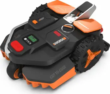 Kositës robotik bari Worx Landroid Vision S250 WR202E, 250 m², 20V 2Ah, 18 cm, pa kabllo kufizuese, zezë/portokalli
