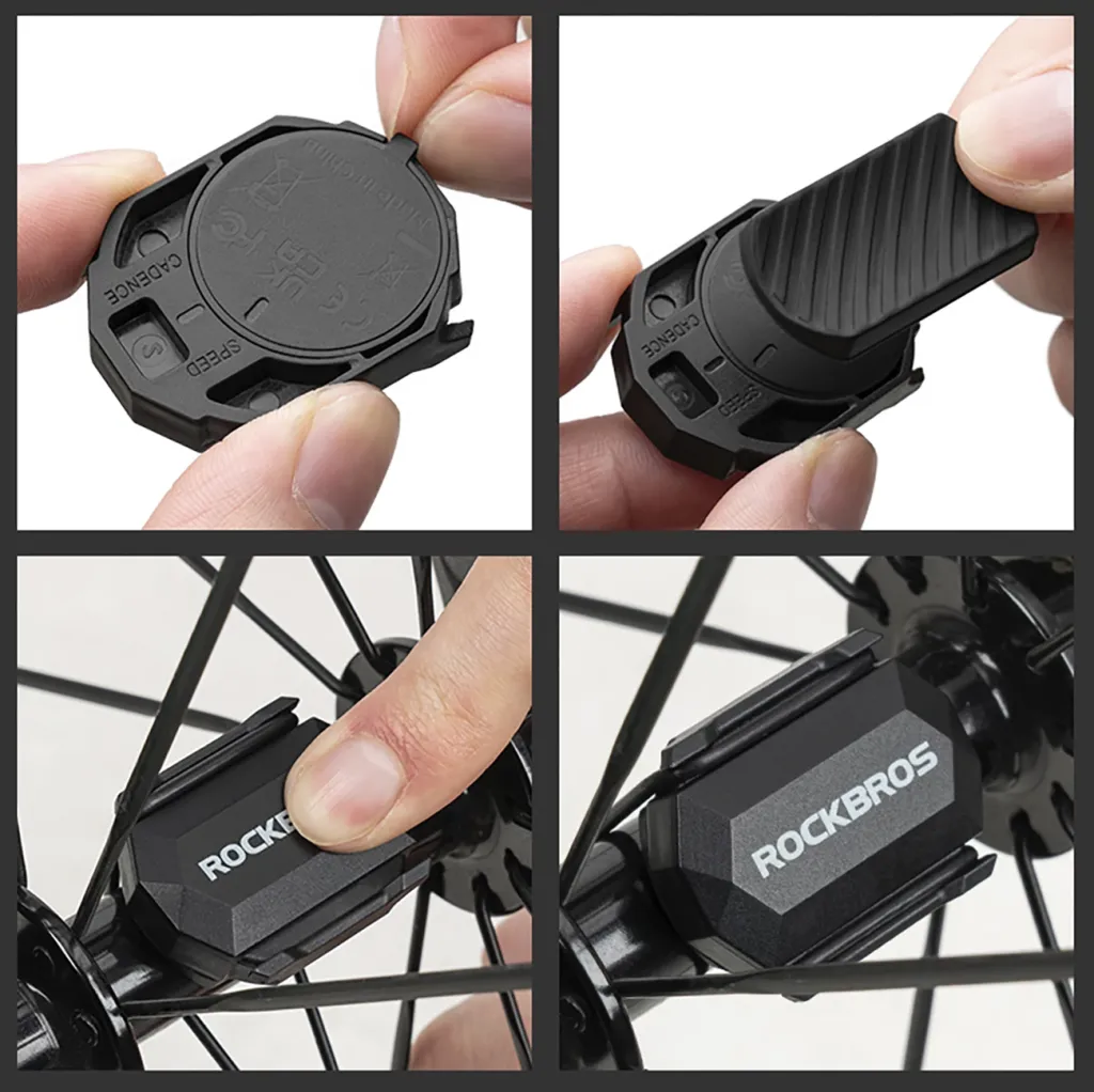 Sensor shpejtësie/kadence Rockbros C3 ANT+/Bluetooth 2-në-1, IP67, bateri CR2032 220mAh, i zi - 5