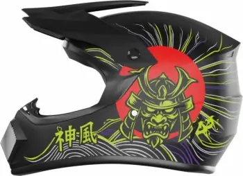Helmetë full-face KAMIKAZE Tokyo Drift AKC208, e zezë, L