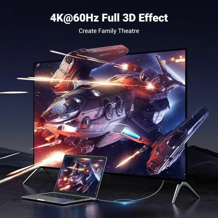 Kabllo DisplayPort në HDMI UGREEN 15774, 2 m, 4K@60Hz HDR, aktiv - 4