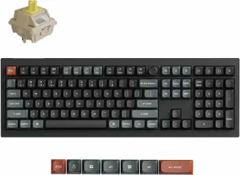 Tastierë mekanike Keychron V6 Ultra 8K V6U-D4, wireless + me kabllo, RGB, hot-swap, 4000 mAh, e zezë