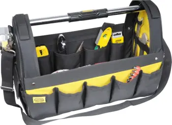 Çantë veglash Stanley STST1-70712, hapje e sipërme, 600D, kapacitet 15 kg, e zezë/verdhe