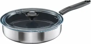 Tigan Fiskars Functional Form 26 cm me veshje qeramike Ceratec™, me kapak qelqi, argjendtë