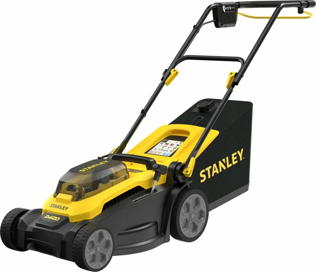 Kositëse bari me bateri Stanley SCMWP3701M2 37 cm 36V (2x18V) 2x4Ah, verdhë/zezë, set me 2 bateri + 2 karikues - 2