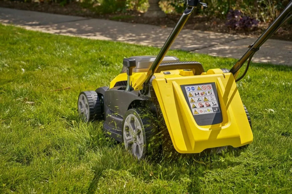 Kositëse bari me bateri Stanley SCMWP3701M2 37 cm 36V (2x18V) 2x4Ah, verdhë/zezë, set me 2 bateri + 2 karikues - 10