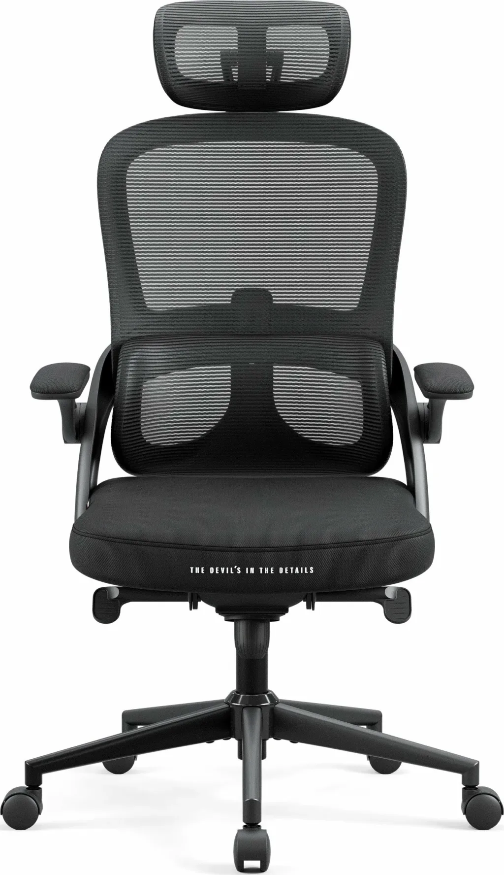 Karrige zyre ergonomike Diablo Chairs V-Light, mbështetje lumbare dinamike, 3D armrests, deri 110 kg, e zezë - 2
