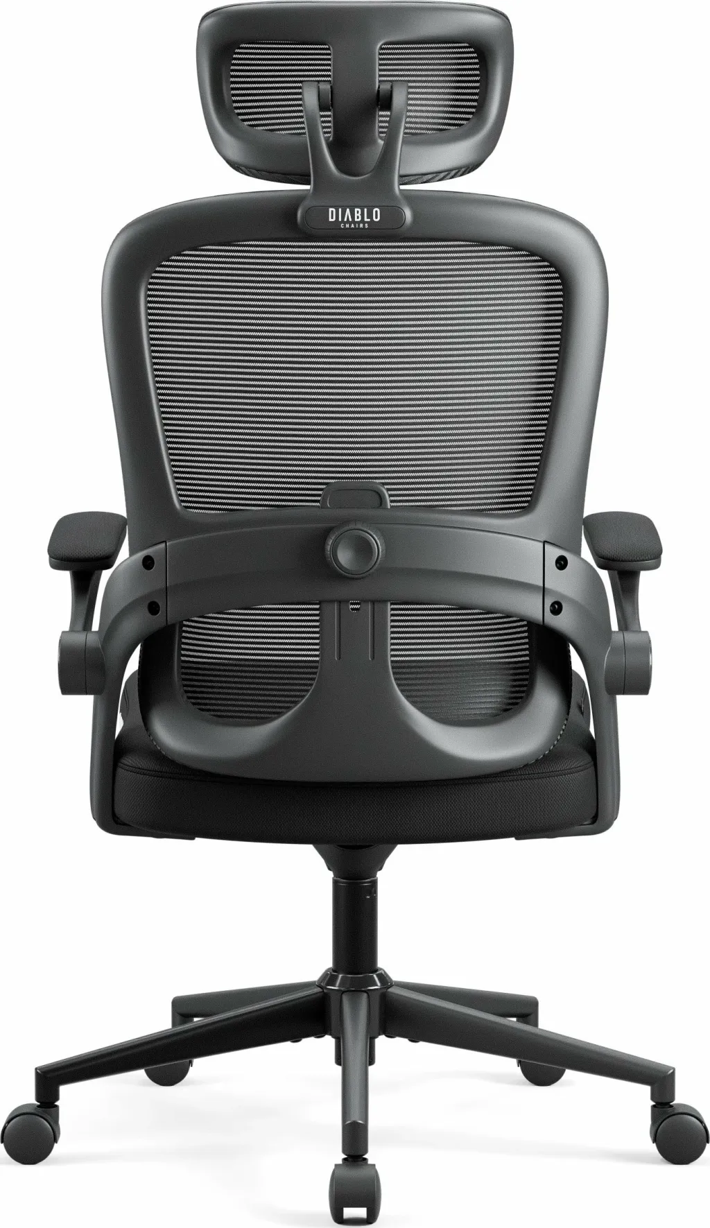 Karrige zyre ergonomike Diablo Chairs V-Light, mbështetje lumbare dinamike, 3D armrests, deri 110 kg, e zezë - 16