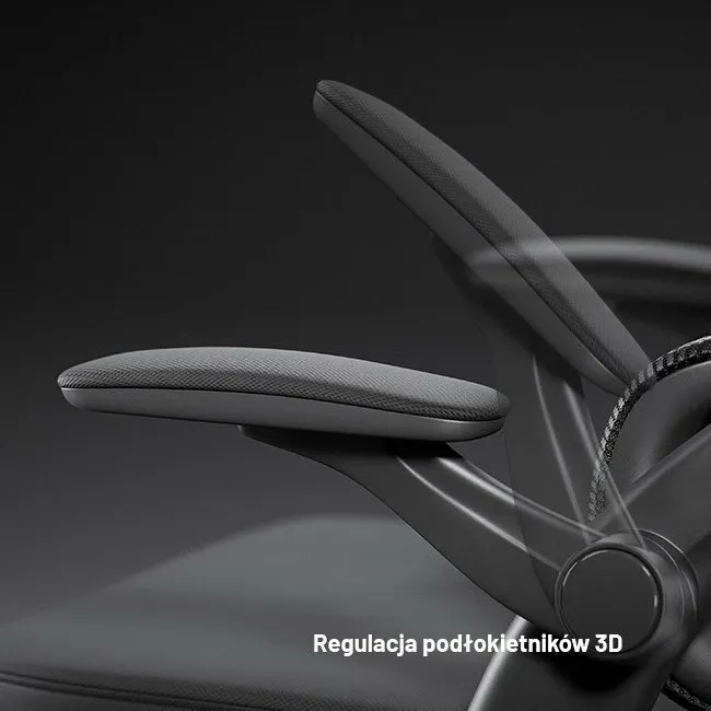Karrige zyre ergonomike Diablo Chairs V-Light, mbështetje lumbare dinamike, 3D armrests, deri 110 kg, e zezë - 9