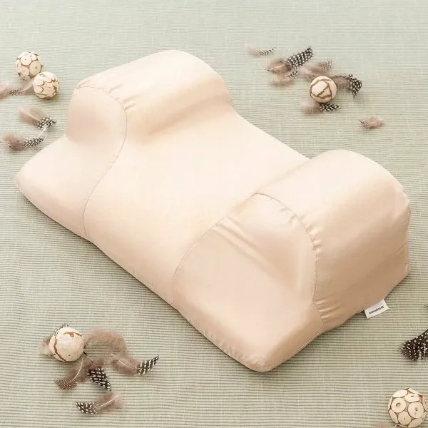 Jastëk ortopedik anti-rrudha InnovaGoods INNOVAGOODS, memory foam, 50x14x30 cm, me mbulesë sateni e heqshme, bezhë - 3