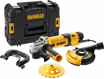 Brus këndor Dewalt DWE4257KT 1500 W 125 mm me rregullim shpejtësie, set me kuti TSTAK