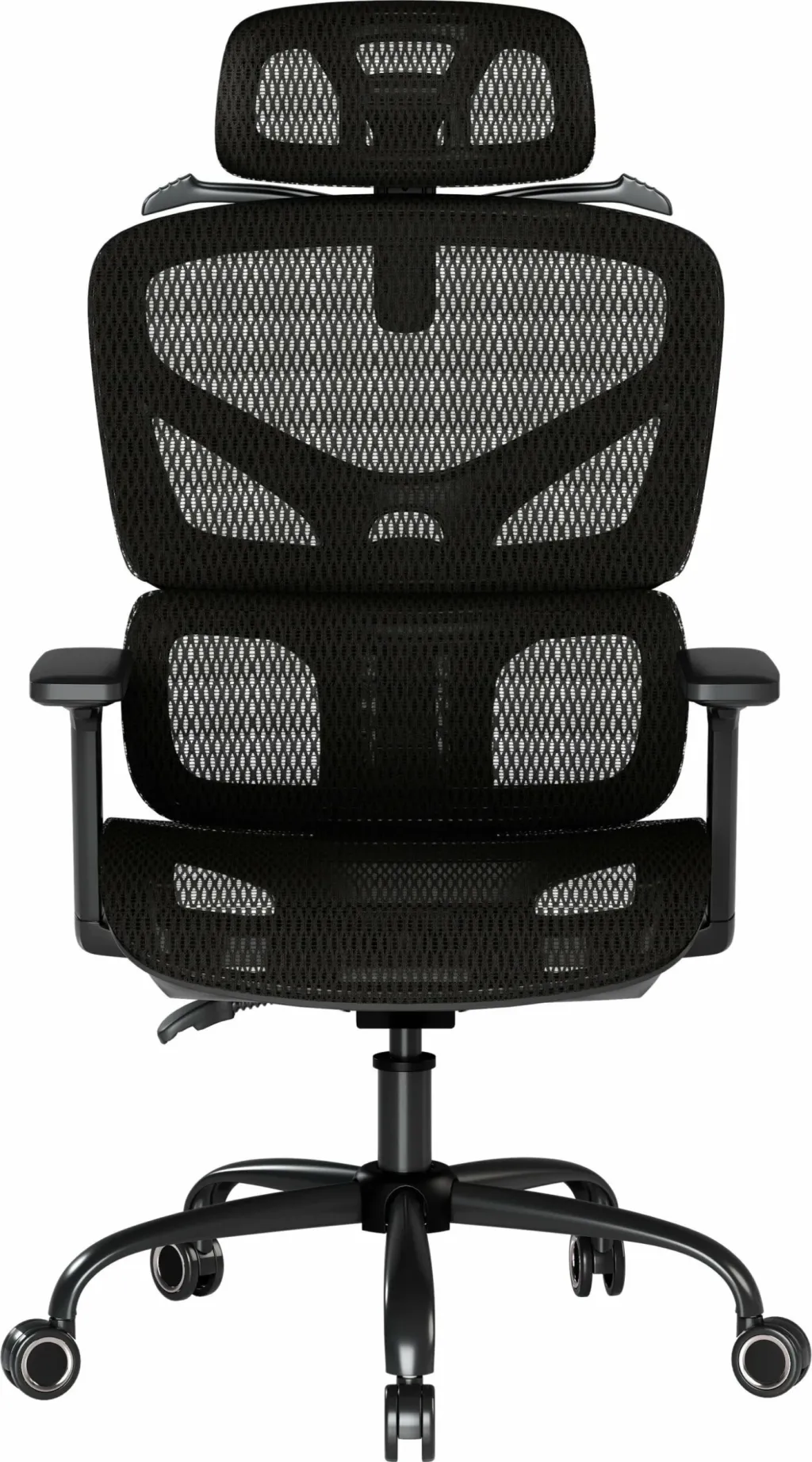 Karrige zyre ergonomike Mozos Ergo-V, rregullim 46-56 cm, rrjetë ajrosëse, mbështetëse krahu 3D, e zezë - 2