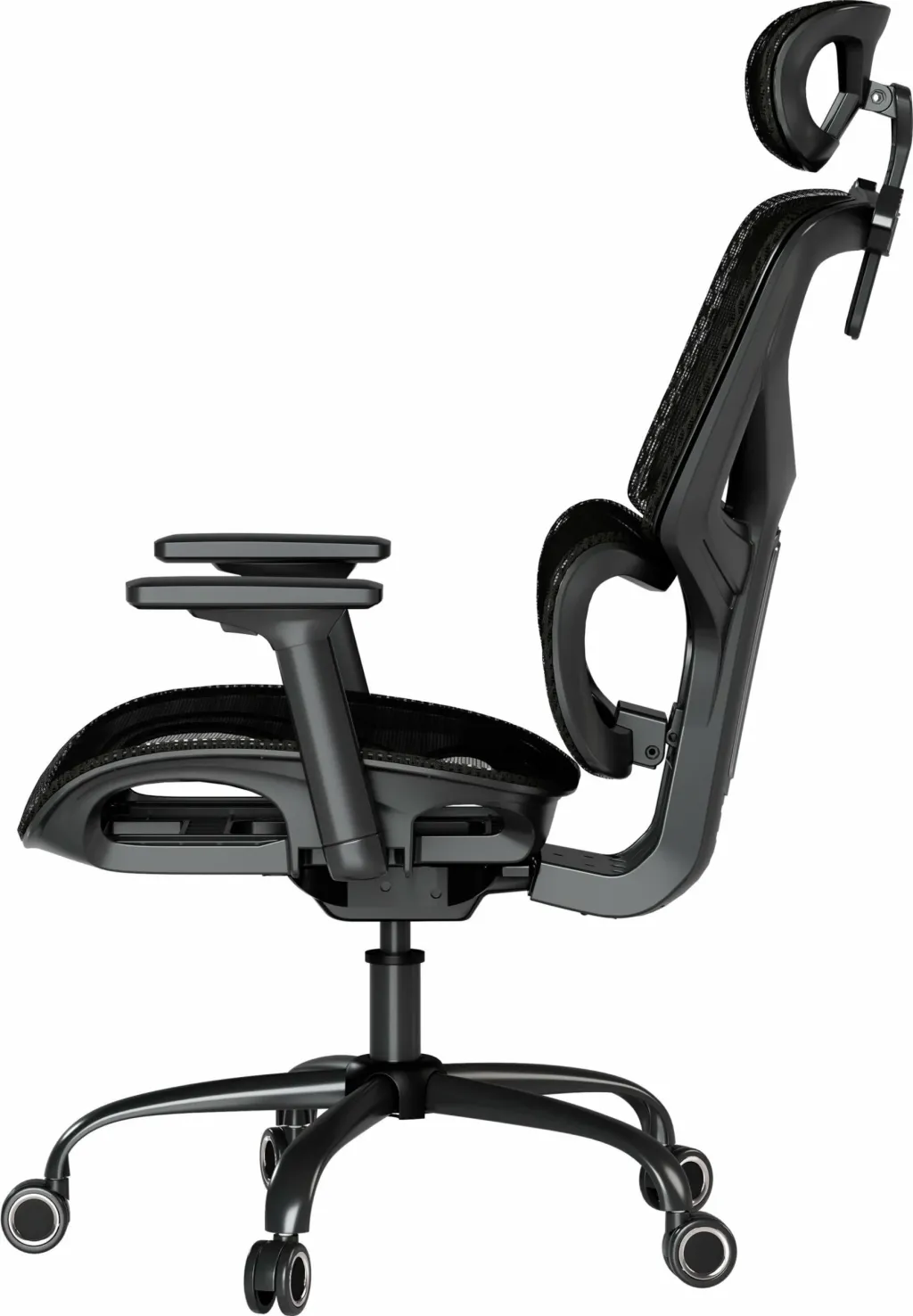 Karrige zyre ergonomike Mozos Ergo-V, rregullim 46-56 cm, rrjetë ajrosëse, mbështetëse krahu 3D, e zezë - 4