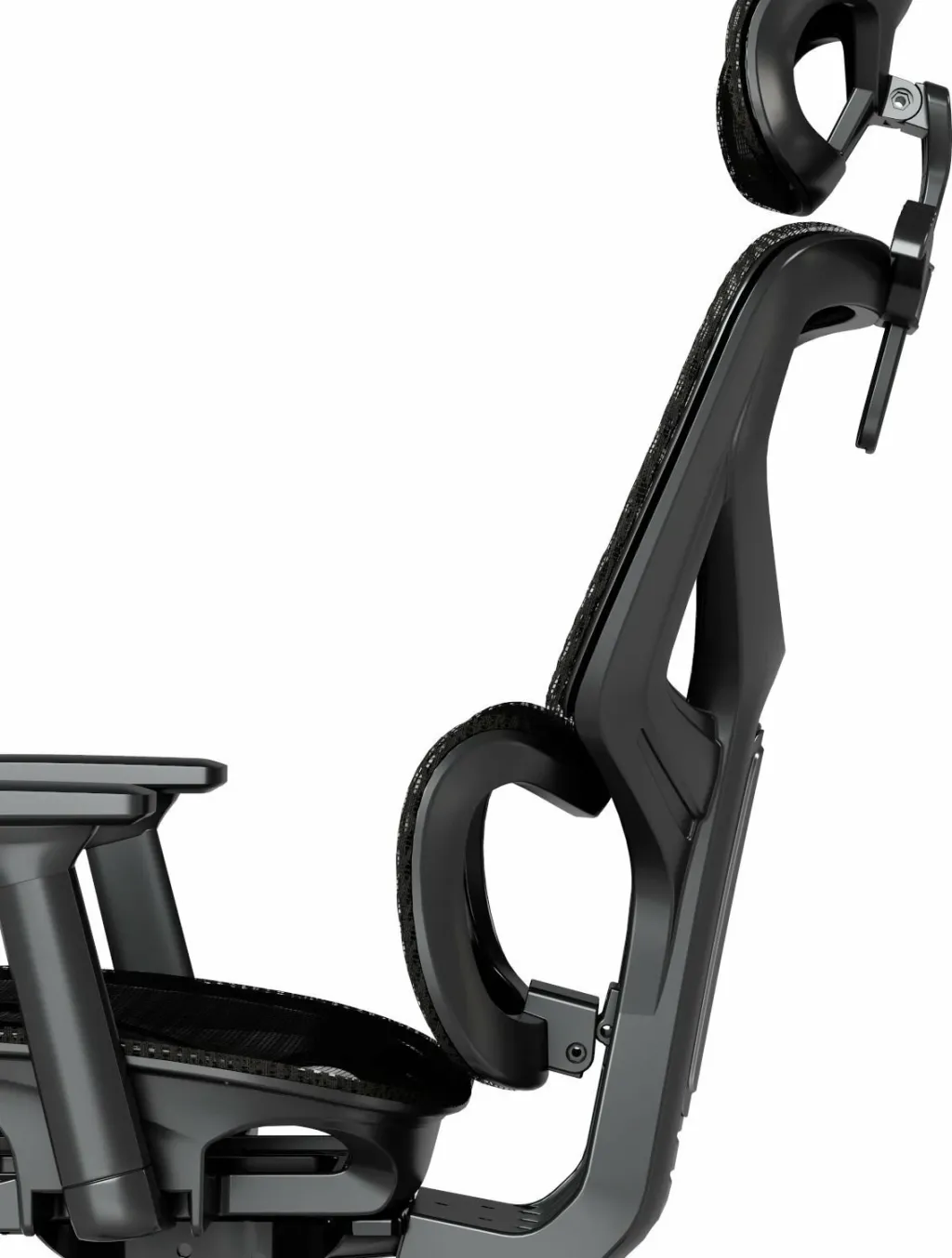 Karrige zyre ergonomike Mozos Ergo-V, rregullim 46-56 cm, rrjetë ajrosëse, mbështetëse krahu 3D, e zezë - 5