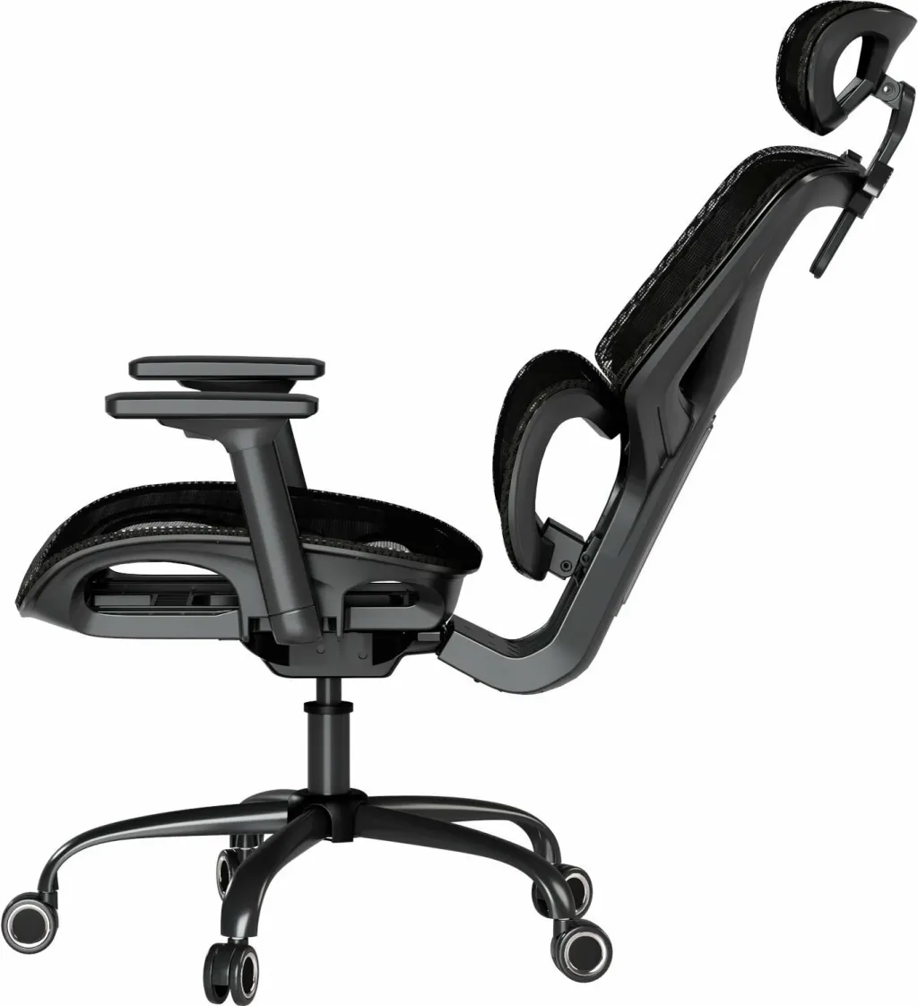 Karrige zyre ergonomike Mozos Ergo-V, rregullim 46-56 cm, rrjetë ajrosëse, mbështetëse krahu 3D, e zezë - 6