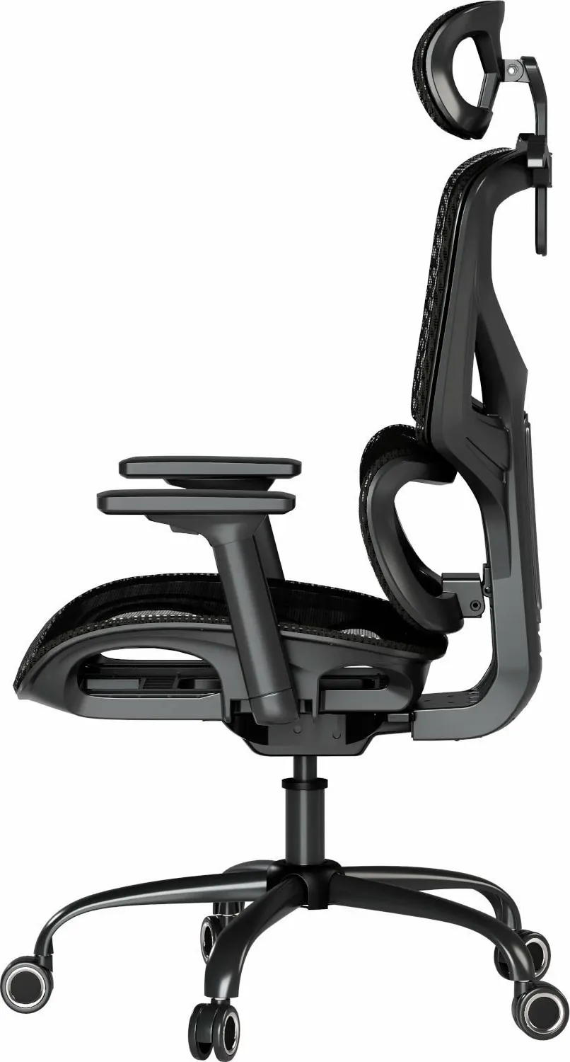 Karrige zyre ergonomike Mozos Ergo-V, rregullim 46-56 cm, rrjetë ajrosëse, mbështetëse krahu 3D, e zezë - 7