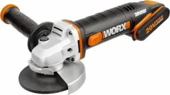 Fleks këndor Worx WX803 20V 4Ah 125mm, zi/portokalli, set me 1 bateri