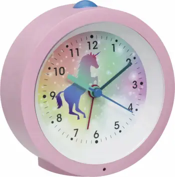 Orë alarmi TFA 60.1033.12, kuarc, analoge, snooze, dial me ndriçim, mekanizëm i qetë, 11 cm, rozë