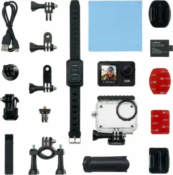 Kamerë aksioni Lamax W9.2 4K/20MP, Wi‑Fi, stabilizim MAXsmooth, waterproof 40 m, bateri 1350 mAh, e zezë, set me aksesorë