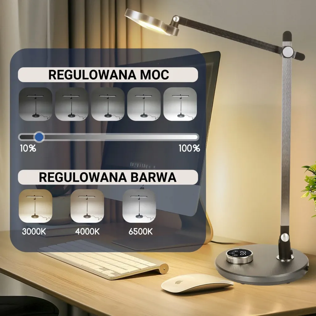 Llambë tavoline Svensson Riga LXBL1892 LED 12W 620lm, gri metalike - 3