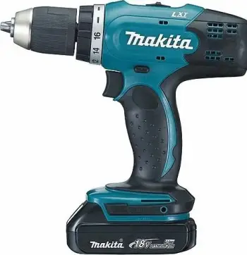 Bormashinë/vidhues pa kabllo Makita DDF453SYE 18V 42Nm 13mm, kaltër/zi, set me 2x 1.5Ah bateri + karikues + valixhe