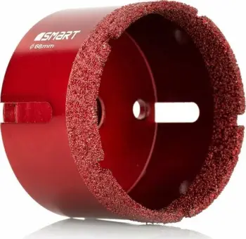 Sharrë vrimash diamanti Smart SM-25-680 68mm M14 për gres dhe pllaka qeramike, e kuqe