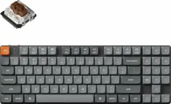 Tastierë mekanike Keychron K13 Max K13M-H3, QMK/VIA, hot-swap, low profile Gateron Brown, RGB, 80% TKL US, USB/Bluetooth/2.4GHz, gri