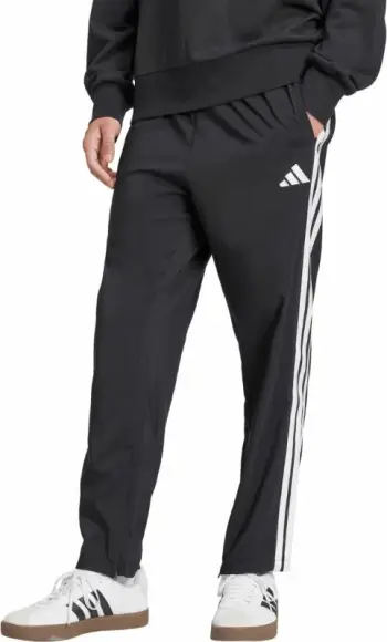 Pantallona meshkuj adidas Essentials 3-Stripes Stanford Open Hem JC8491, të zeza [Madhësia: S]