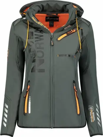 Jakne softshell për femra Geographical Norway, gri/portokalli [Madhësia: L]